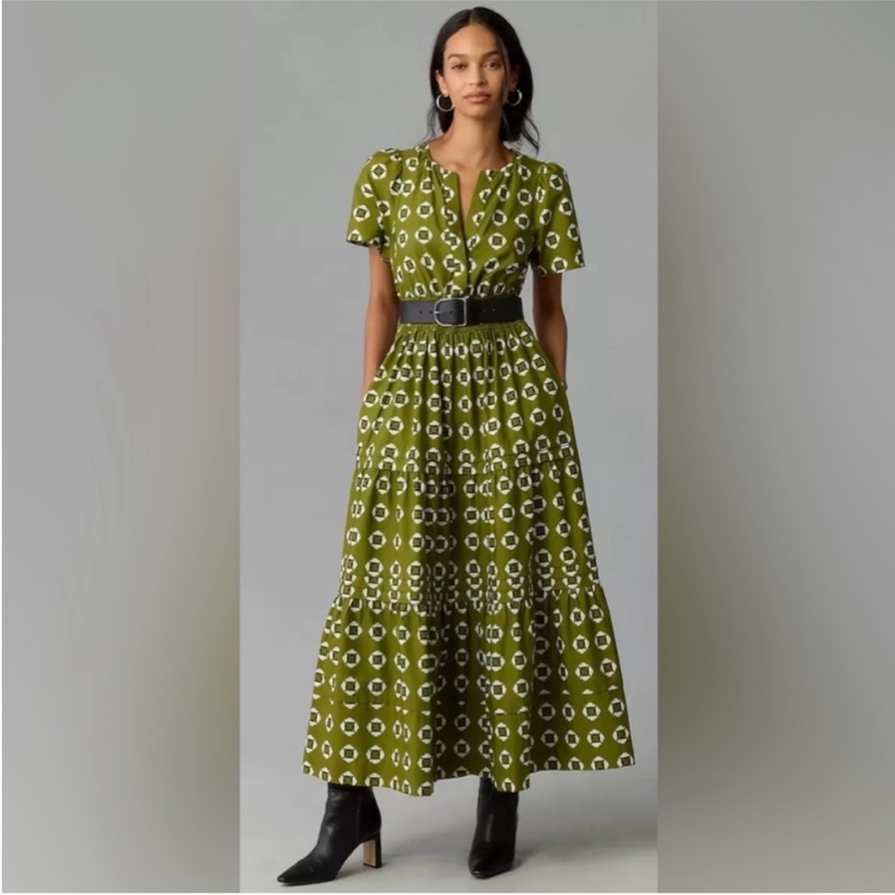 NWT Anthropologie Somerset Maxi Dress in Green Floral